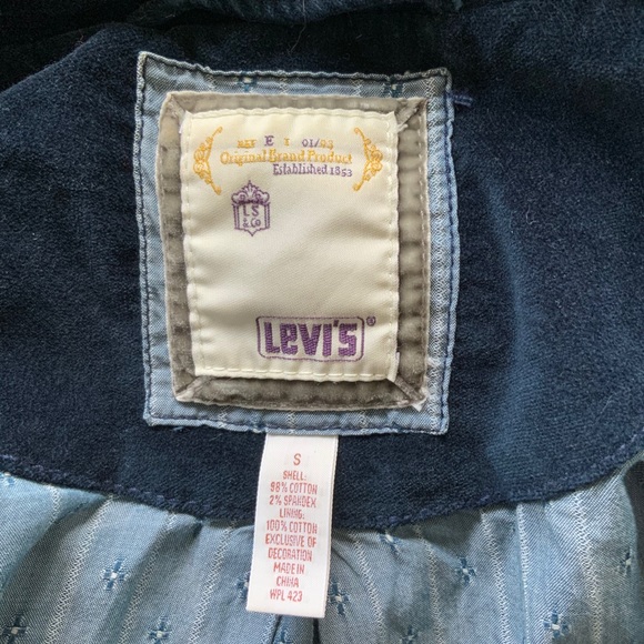 Levi’s Navy Velvet Coat - Picture 5 of 5